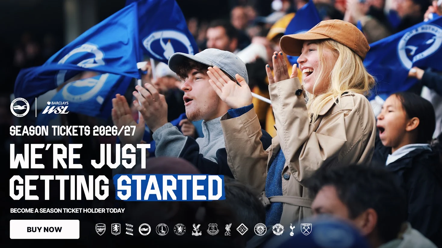Season Tickets 2026/27. We're Just getting started. Buy now!