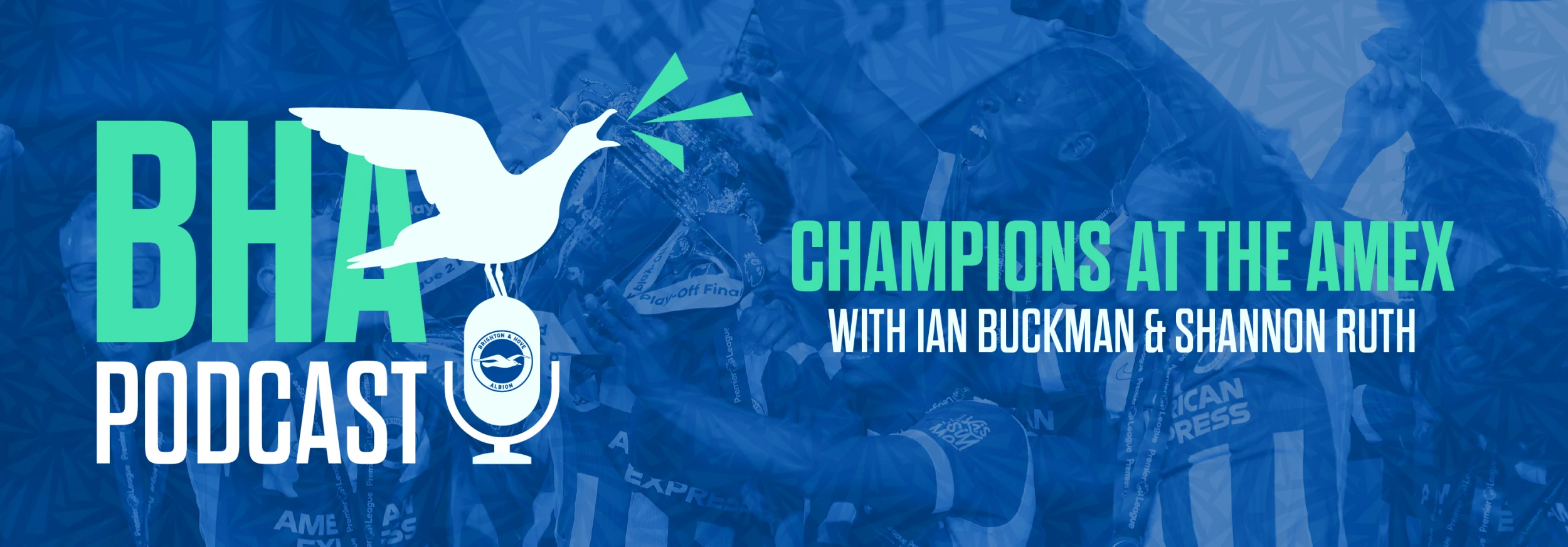 Promotional banner for the Official BHA Podcast. Listen now