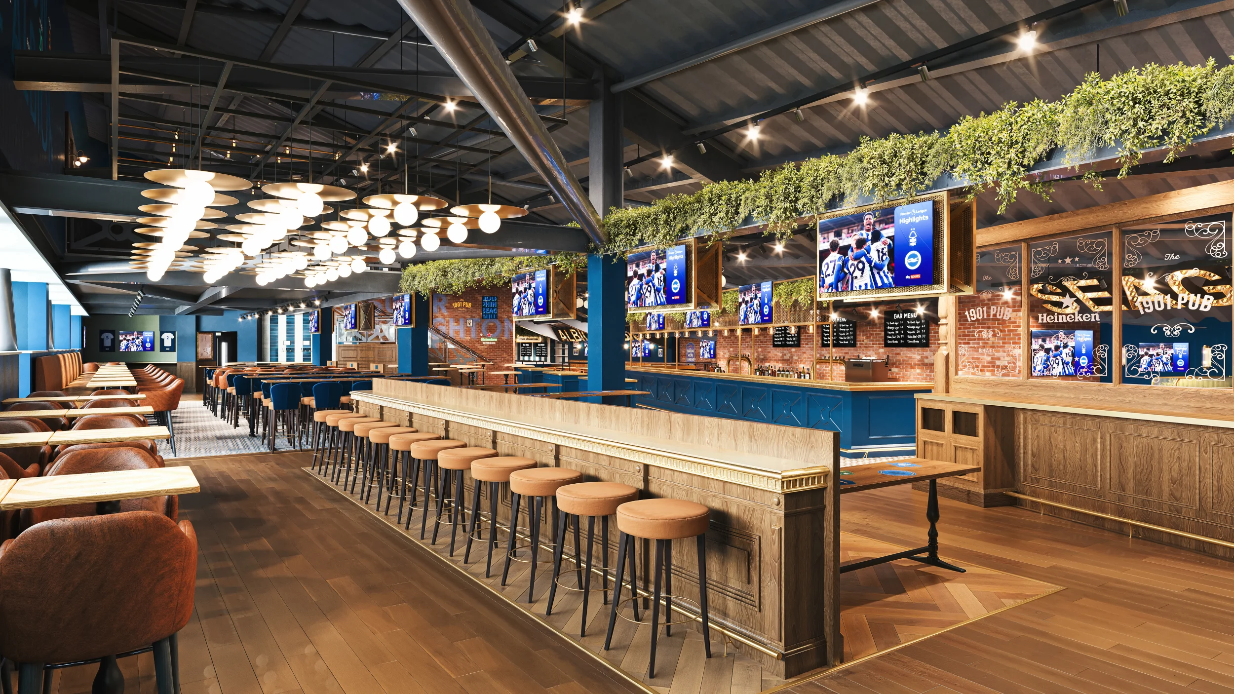 A CGI of the new 1901 Pub. The bar and seating arrangements can be seen.