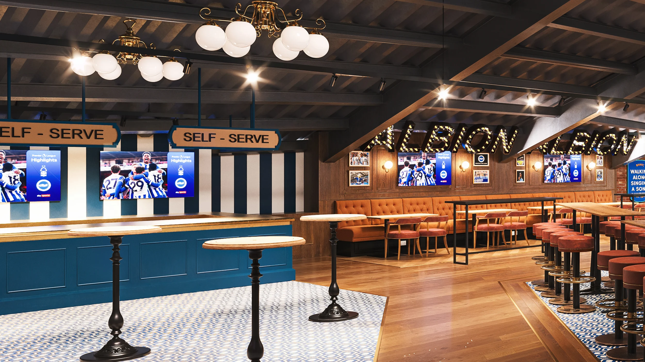 A CGI of the self-serve area in the 1901 Pub.