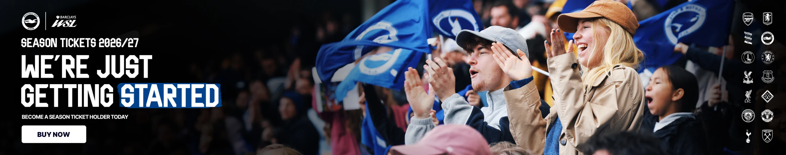 We're just getting started. Season tickets 2026/27. Buy now!
