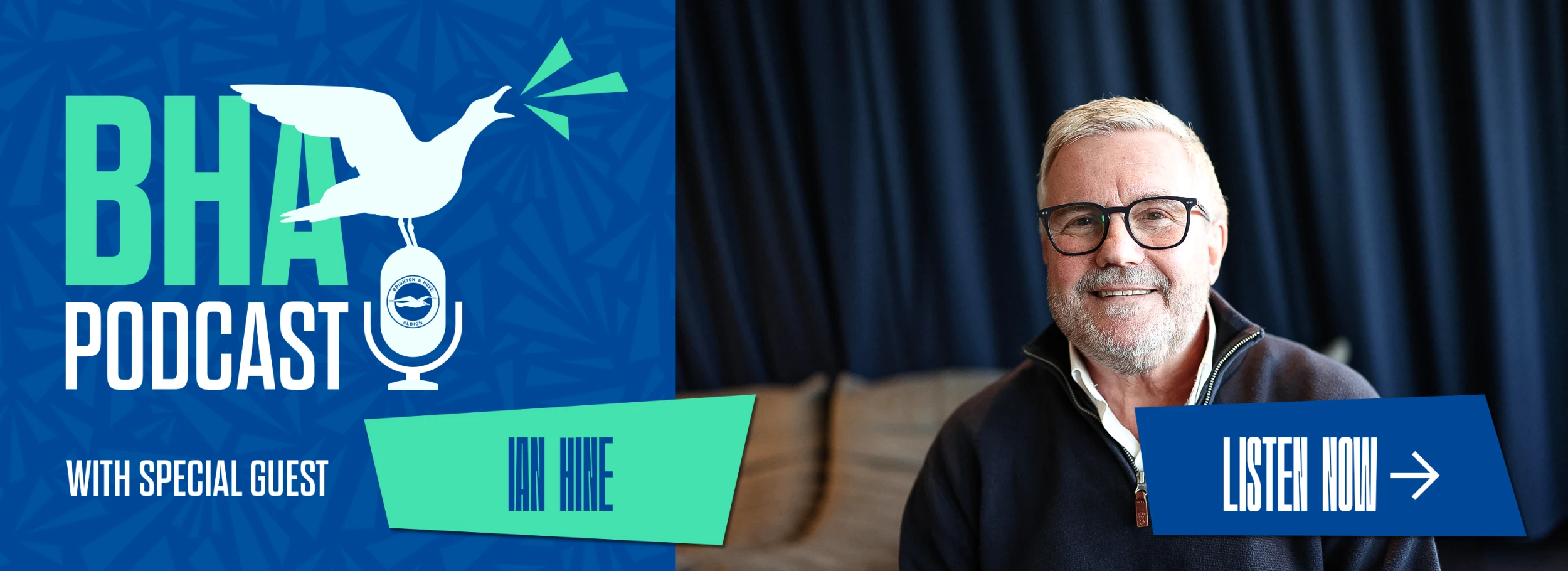 Promotional banner for the Official BHA Podcast. Listen now