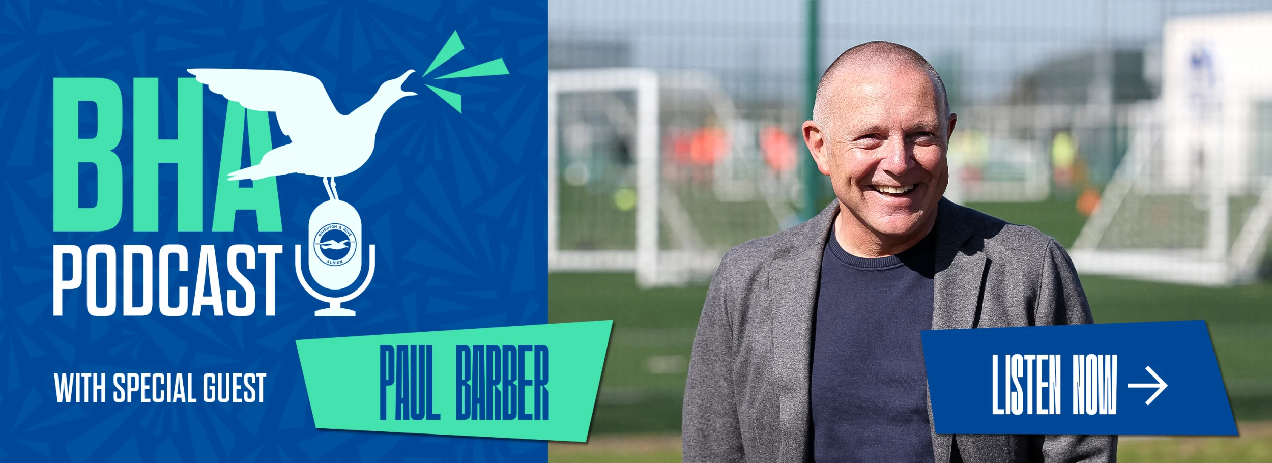 Promotional banner for the Official BHA Podcast. Listen now