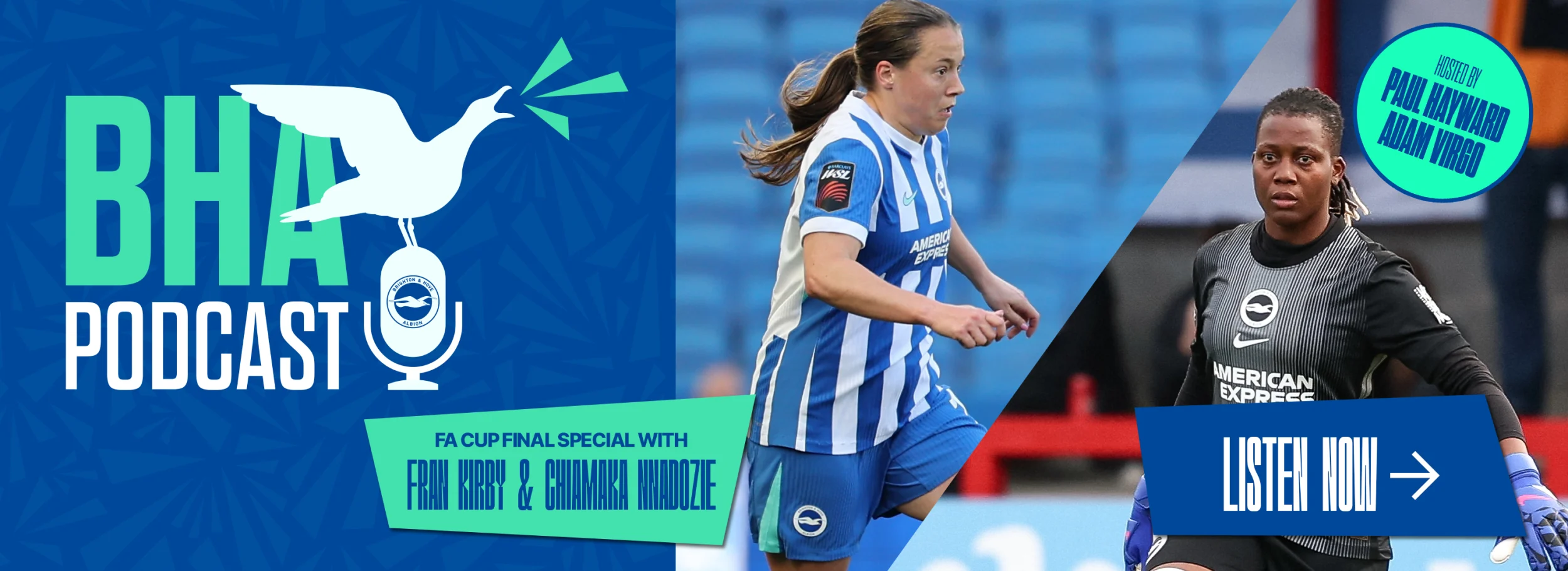 Promotional banner for the Official BHA Podcast. Listen now