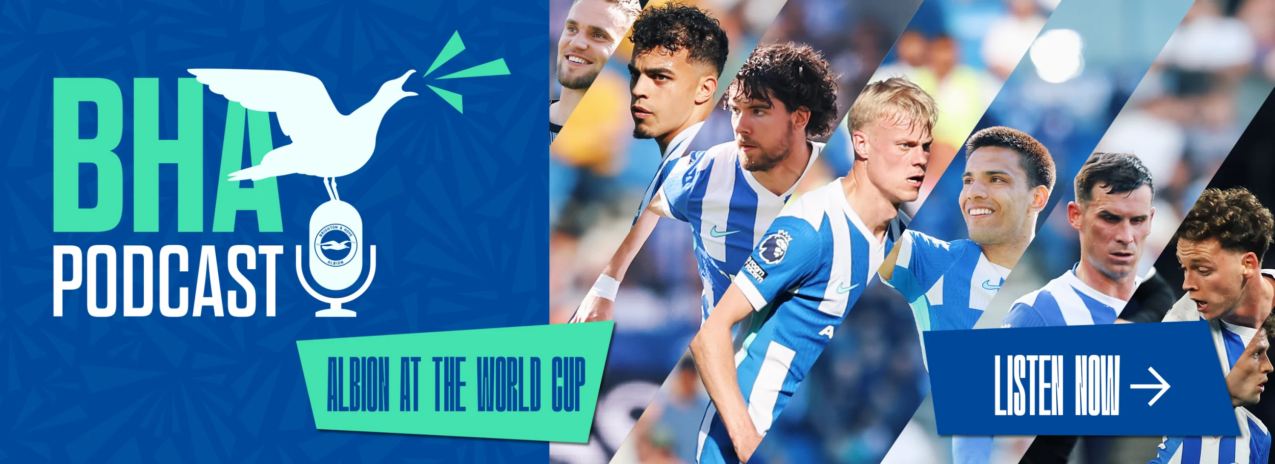 Promotional banner for the Official BHA Podcast. Listen now