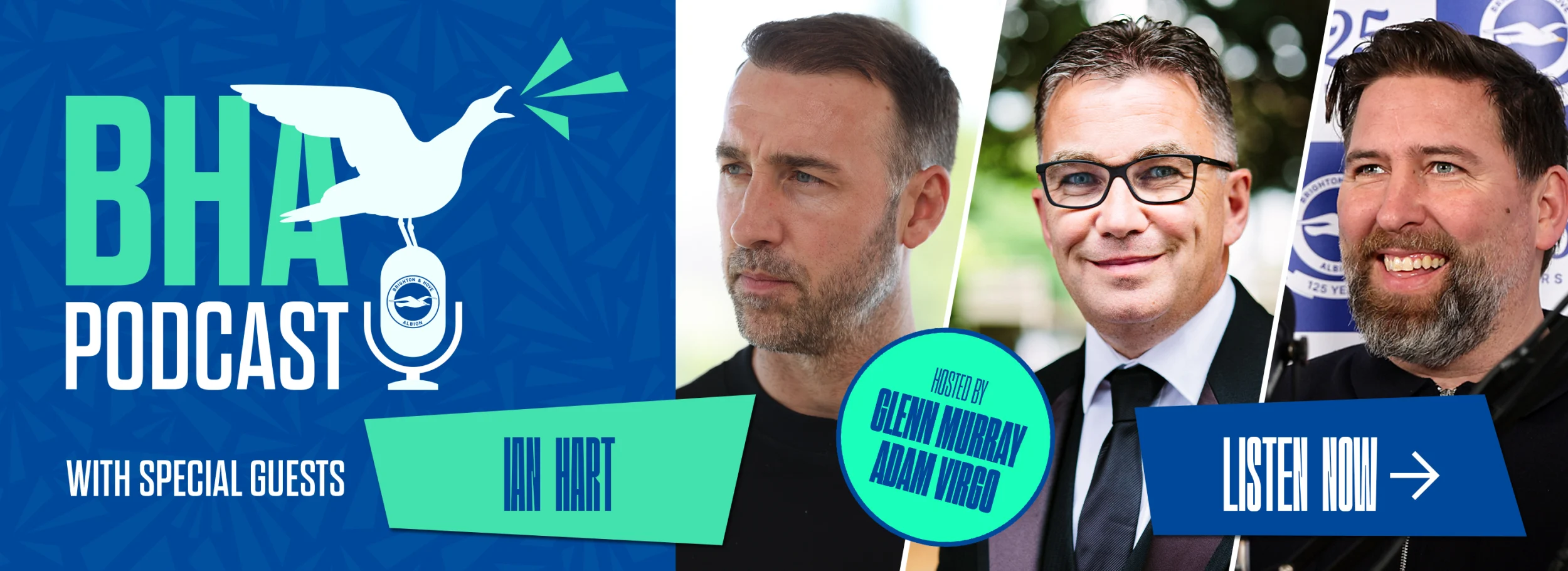 Promotional banner for the Official BHA Podcast. Listen now