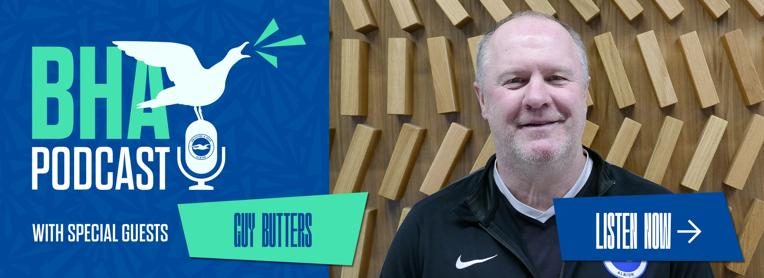 Promotional banner for the Official BHA Podcast. Listen now