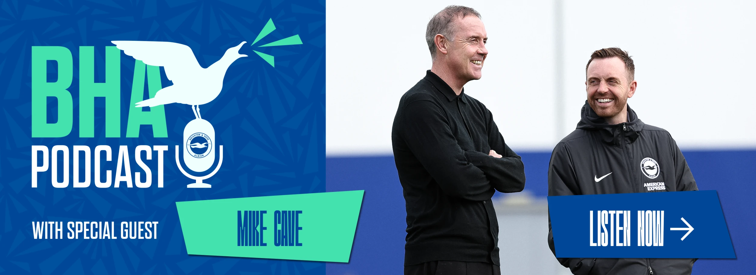 Promotional banner for the Official BHA Podcast. Listen now