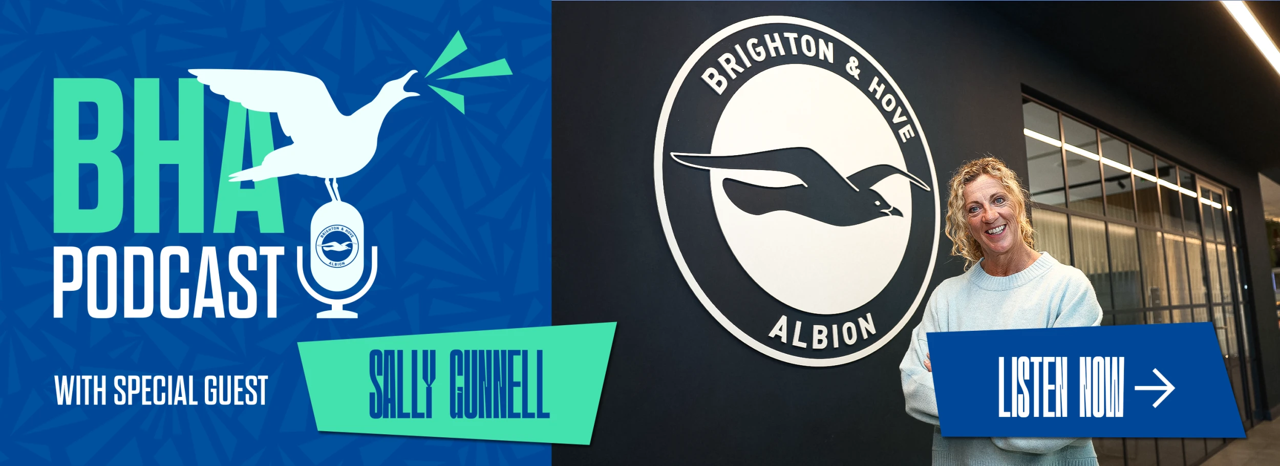 Promotional banner for the Official BHA Podcast. Listen now