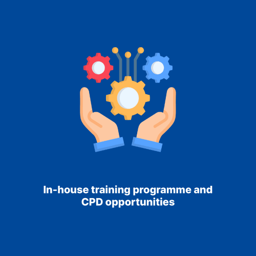 In-house training programme and CPD opportunities