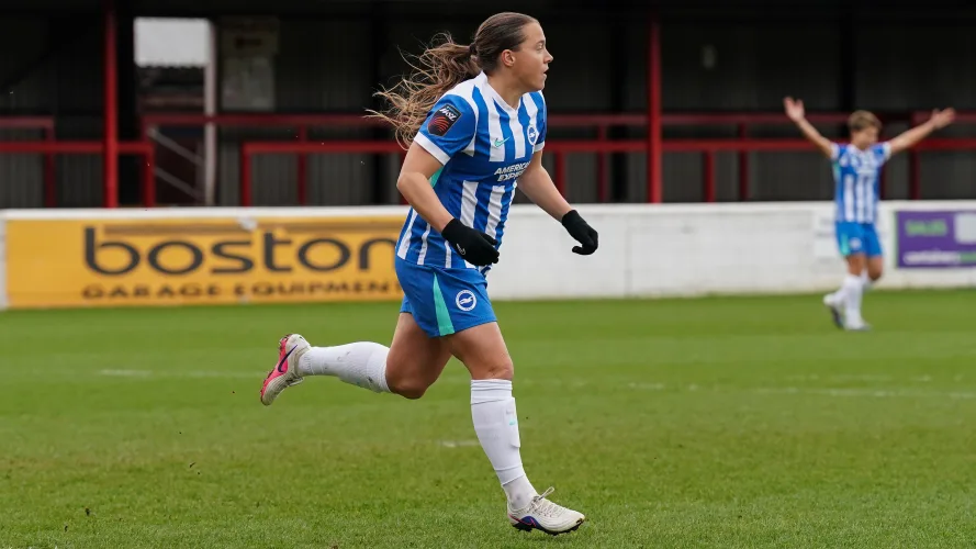 Kiko Seike celebrating her goal v West Ham.