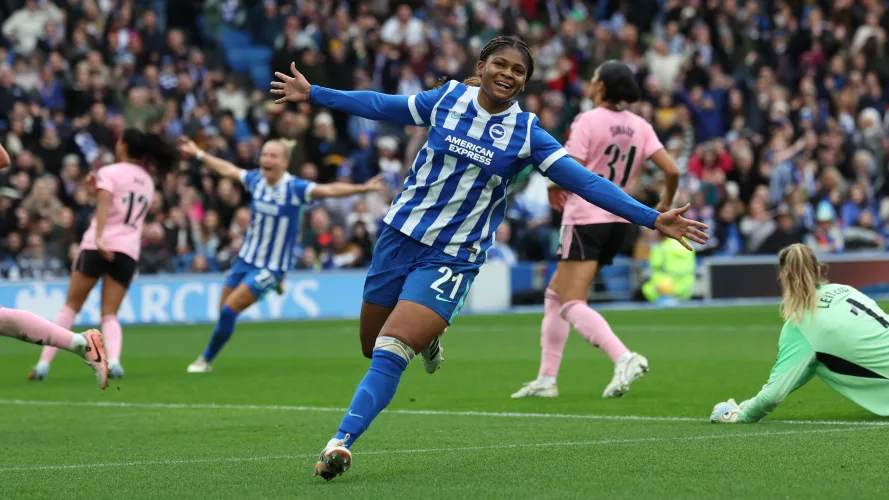 Madison Haley celebrating a goal